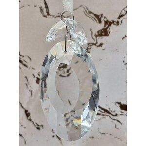 Clear Oval Crystal Drop Dangle Ornament Christmas Window Rearview 3.5" Gift